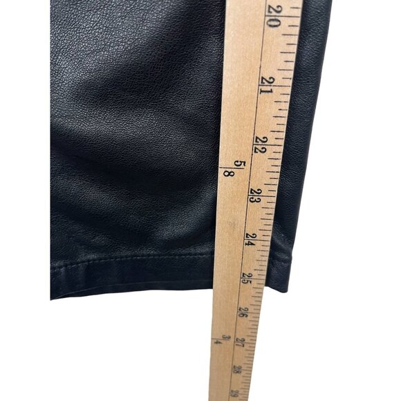 Zara Faux Womens Faux Leather Shiny Baggy Pants size Large‎ Black - Picture 6 of 10